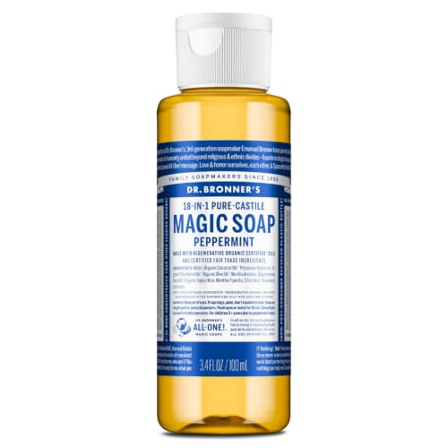 Dr. Bronners, Castile Soap Peppermint 18 In 1 Organic, 3.4 Fl Oz image 4