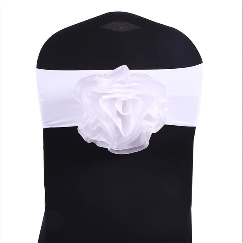 10 szt. duży kwiat wiele kolorów spandex i kwiat organza krzesło szarfa luksusowe krzesło szarfa krzesło szarfa krzesło dekoracja