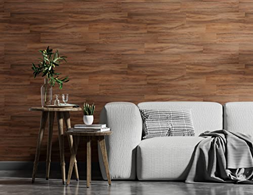 Planches murales en vinyle auto-adhésives marron jarrah SINGULARWOOD x12