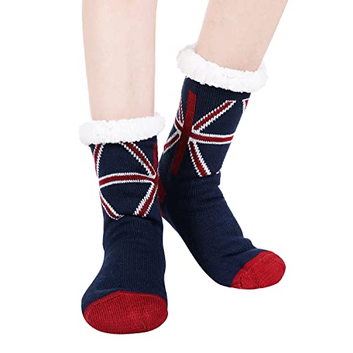 Image of Chassic Sherpa Lined Slipper Socks for Women, Non-Slip Cozy Winter House Socks, Soft Fuzzy Socks, Gifts for Women & Ladies Stocking Stuffers