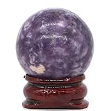 XINLIANYI Moscovita morada de piedra preciosa natural de 30 mm, decoración del hogar con soporte (1 unidad)