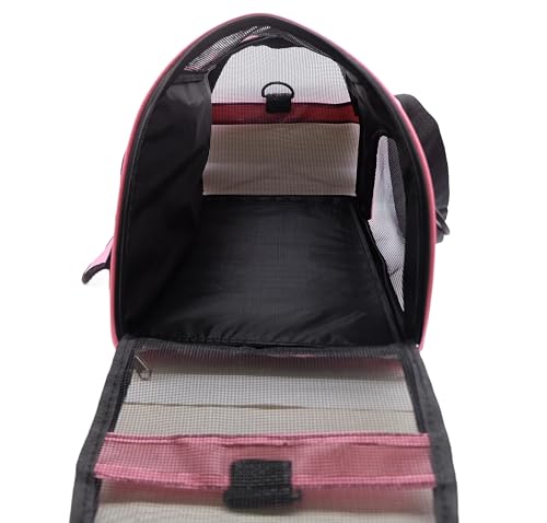 Image of ZaneSun Cat Carrier,Soft-Sided Pet Travel Carrier for Cats,Dogs Puppy Comfort Portable Foldable Pet Bag Airline Approved (Medium-LightPink)