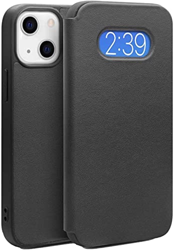 Étui à rabat iPhone 13 protection écran anti rayure lucarne noire