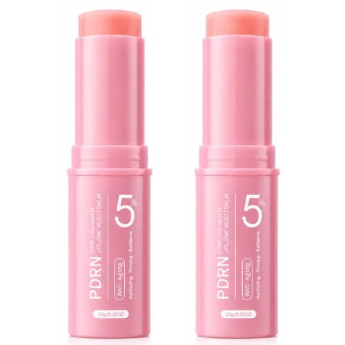 Eelaienya PDRN Pink Collagen Volume Multi Balm Stick, Volufiline Stick, Face & Body Balm for Under-Eyes, Neck, Forehead, Smile Lines, Lips, 2 Pack