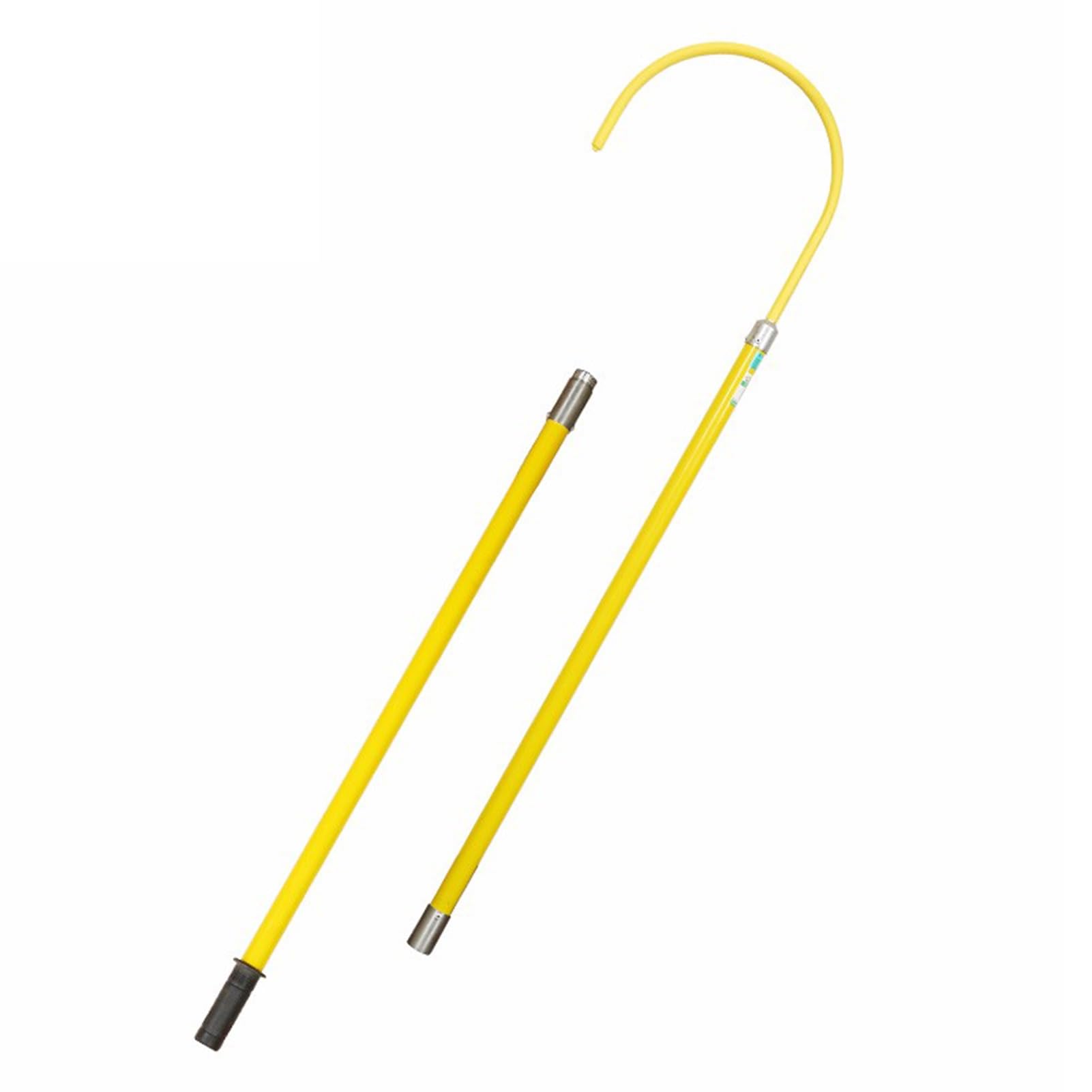 HYQOUKLR Telescopic Insulated Rescue Hook, Insulated Rescue Hook Non-Slip Handle Substations Fire Brigades Construction Green 1-3m(2m/6.5ft)