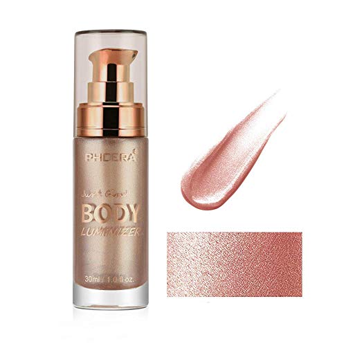 Liquid Highlighter Body Shimmer,Waterproof Body Bronzer Spray Face Body Makeup Shimmer Phoera Foundation For Women Glow Smooth Liquid Illuminator (101 Rose Golden) #TOP5