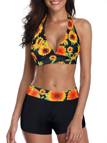 Century Star Women Two Piece Swimsuit with Boy Shorts -...