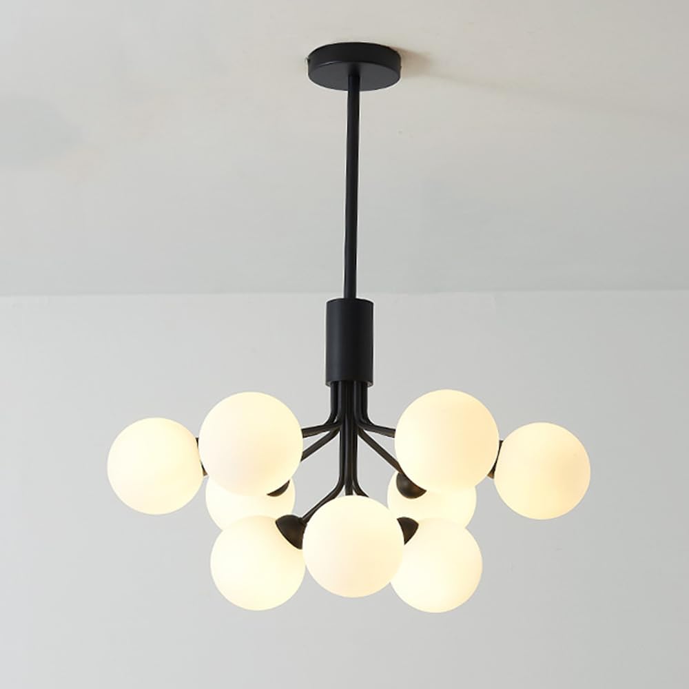 Lustre globe moderne pour salon avec hauteur réglable et éclairage suspendu G9