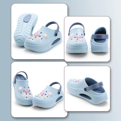 Image of DOCTOR HEALTH SUPER SOFT Women's Platform Clogs | Lightweight EVA Slip-On Garden Shoes with Adjustable Back Strap | Anti-Skid Cushioned Comfortable Casual Sandals for Indoor & Outdoor Wear