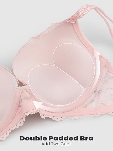 Image of Push Up Bras for Women Add 2 Cups Sexy Lace Cleavage Extra Padded Plunge Bra Underwire