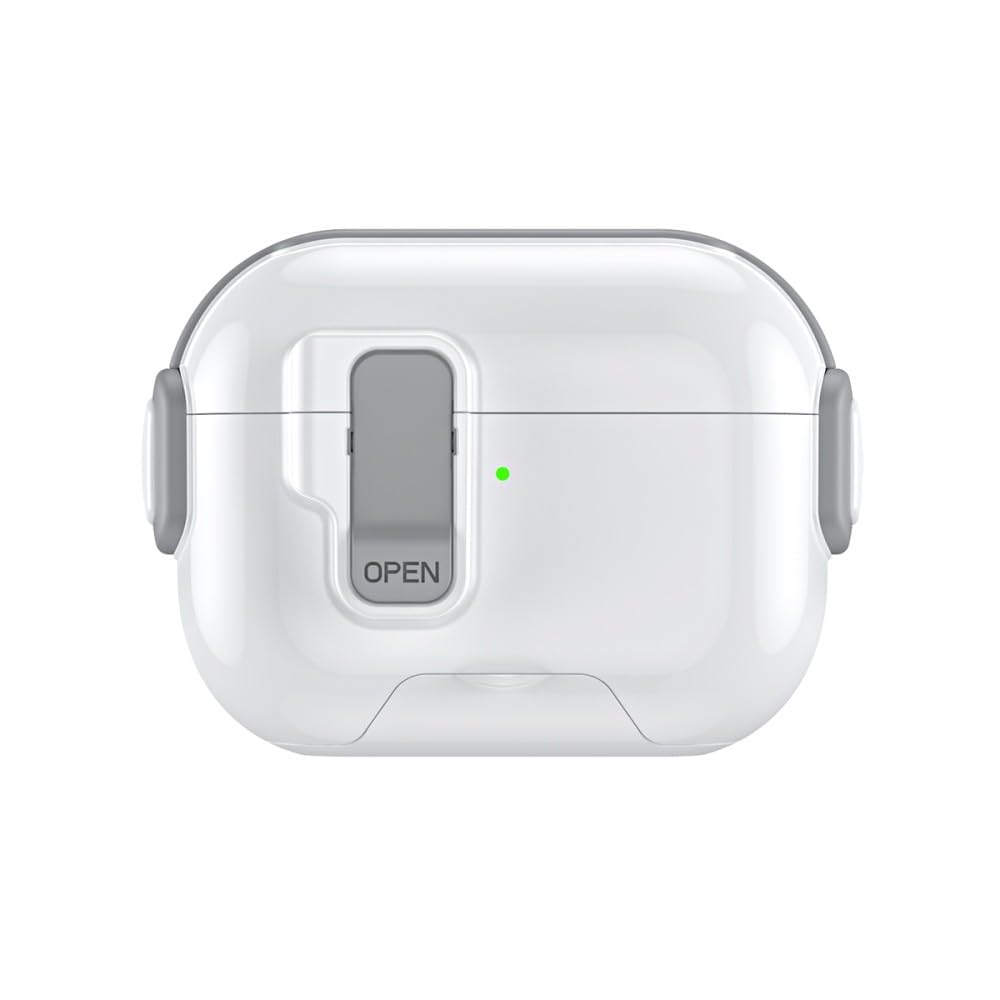 Coque AirPods 4 silicone rigide gris antichoc évite les rayures