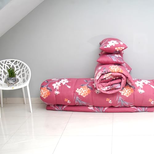 Image of NEXTGO Foldable Cotton Bad Mattress for Sleeping Travel Friendly Medium Queen Size (5 x 6.5 feet Queen Bed) Pink