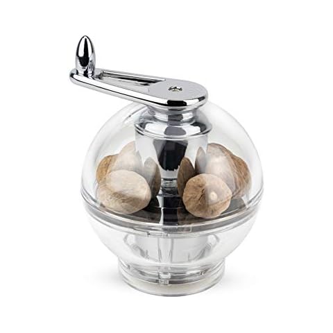 PEUGEOT P19501 Classic Royan Tidore Round Nutmeg Mill, Plastic, Transparent Cover