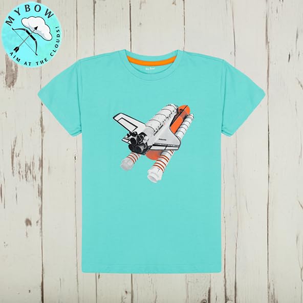 My Bow 2Pack Round Neck Spacecraft and Astronaut Tshirts, (Cotton, Ages 4-14 Years)3