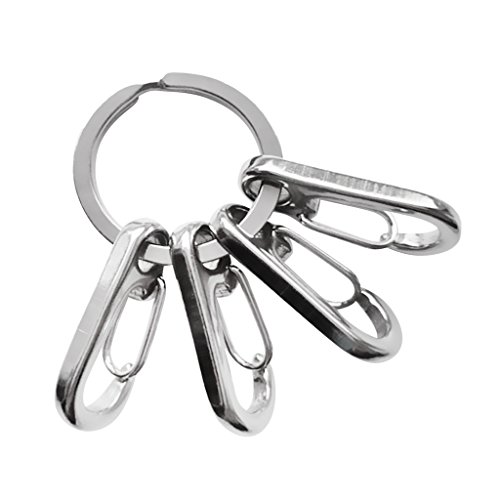 Chaveiro Homyl de aço inoxidável resistente com compartimento para chaveiro de 32 mm com 4 fivelas p