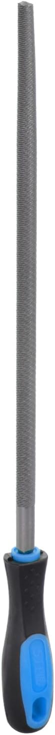 HARFINGTON Round File 12" High Carbon Hardened Steel Double Cut Hand Rasp with Plastic Handle for Deburring and Removing Material