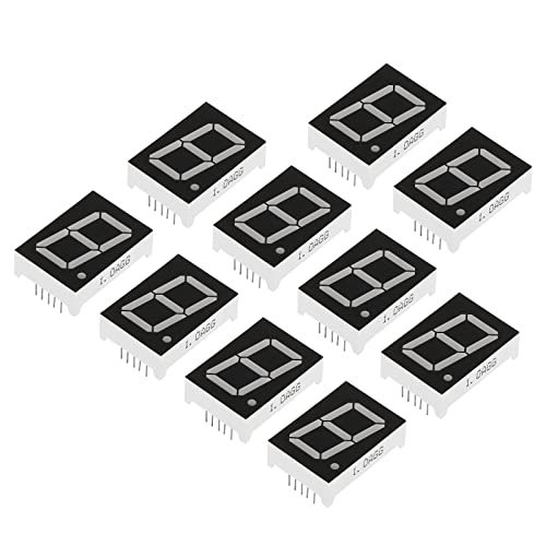 Image of PATIKIL LED Display Digital Tube, 10 Pack Common Cathode 7 Segment 10 Pin 1 Bit 3.3V 1" Digit Height LED Display Module for Electronic Driver Board, Green
