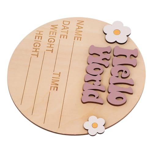 ULDIGI Birth Announcement Sign for Newborn Baby Growth Mile Wood Photo Prop Rustic Decorative Plaque