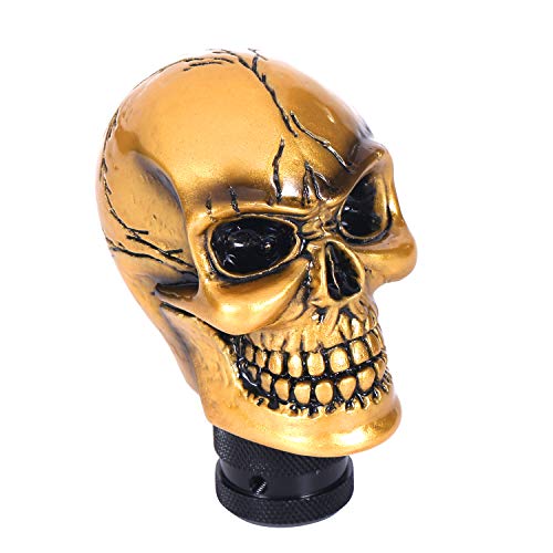 Bashineng スカル ギアシフターノブ 悪魔頭蓋骨形 スティックシフトノブ ATとMT車 トラック カー用品 樹脂 汎用 (