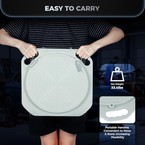 5-Ton Capacity Wheel Alignment Turn Plates - 2PCS Aluminum 360° Rotating Turntable for Car & Truck Alignment & Balancing Tools - Precision Alignment Tool for Mechanics