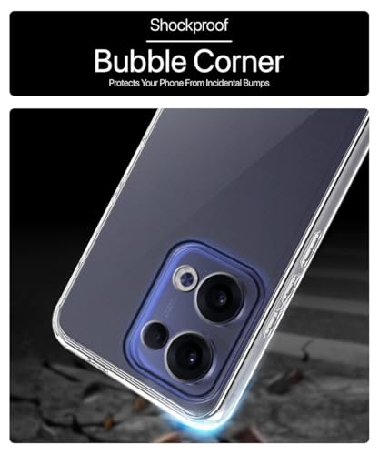 Image of WOW IMAGINE Transparent Back Cover Case for Oppo Reno 13 5G | Raised Bumps for Full Device & Camera Protection Shockproof TPU Silicone Back Case Mobile Cover - Transparent