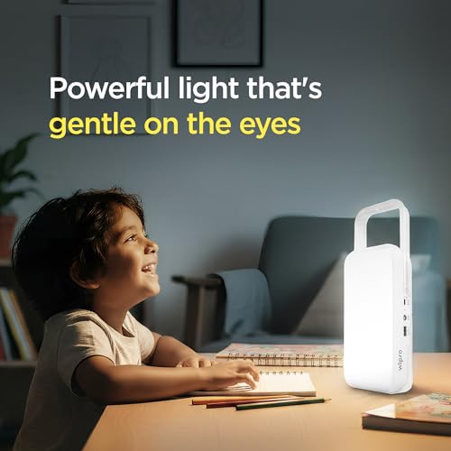 Image of wipro Safari Emergency Rechargeable Led Lantern with 7200 Mah Battery | 122 Individual Led Lights | Brightness Control Feature | in- Built Mobile Charging Point|15 Watt (Pack of 1) White