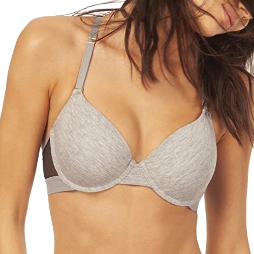 Lively All-Day T Shirt Bras For Women | Full Coverage Flexible Underwire Bra With Breathable Mesh Wing | Super Soft Fabric Heather Gray #TOP7