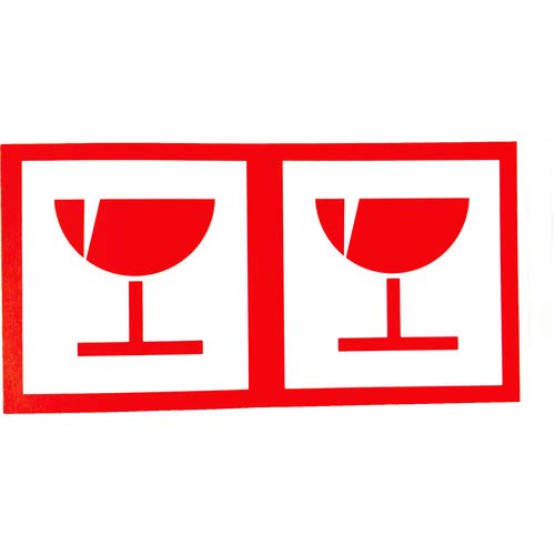 TRUSCO(トラスコ) 荷札 「われもの注意」マーク4枚1組 10組入 115X58 TNFM-01 荷札 x 30 【ケース販売】