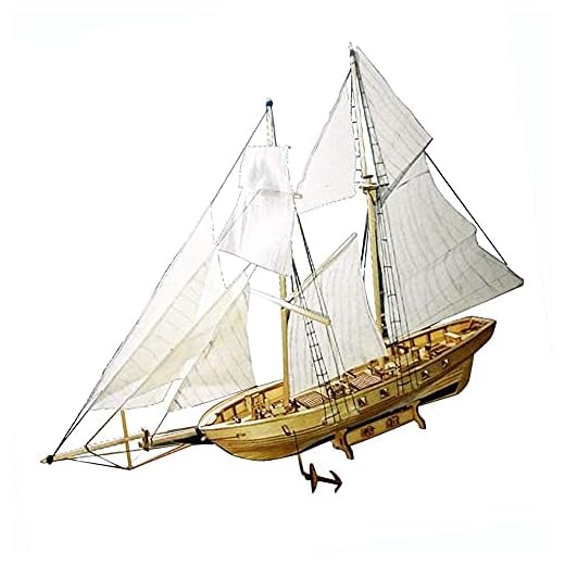 1: 100 mini trä segelbåt 3d pussel forskning fartyg Dum Modell Ship Kits for att bygga 3D-pussel Dum Trä segelbåt modell for barn vuxna, självmontering Woodcraft konstruktion kit, Wqqwqq-8521