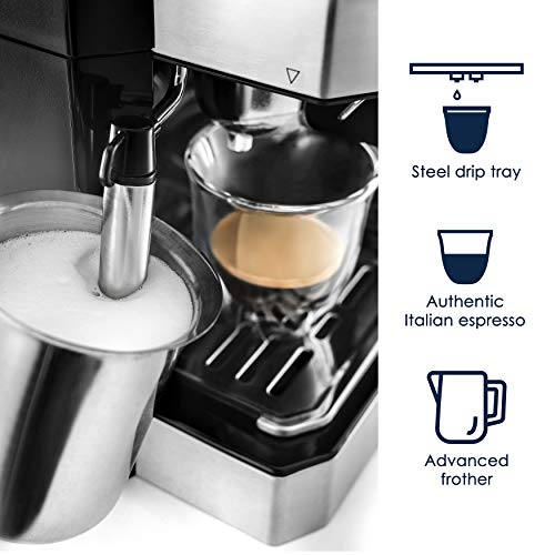 Delonghi Bco430 Combination Pump Espresso And 10-Cup Drip Coffee Machine With Frothing Wand, Silver And Black #TOP28