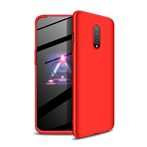 JINCHANGWU Compatible con Carcasa Funda para Oneplus 7 Forro Ultra-Delgado Anti-Arañazos No Incluido Protector De Patalla - Rojo