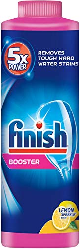 Finish Powder Dishwasher Booster, Lemon Sparkle 14 oz Bottle, Hard Water Booster (Pack of 6)
