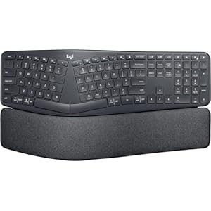 Logitech Ergo K860 – Teclado ergonómico inalámbrico con reposamuñecas, diseño de teclado dividido para Windows/Mac, Bluetooth o conectividad USB (renovado)