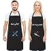 Lemecima Grembiule Cucina, 2 Pezzi Grembiule Impermeabile, Grembiule da Cucina Chef, Grembiuli per Barbecue con Ampie Tasche, Grembiule di Coppia Regolabile Nero per Cucine Domestiche, Ristoranti, Bar
