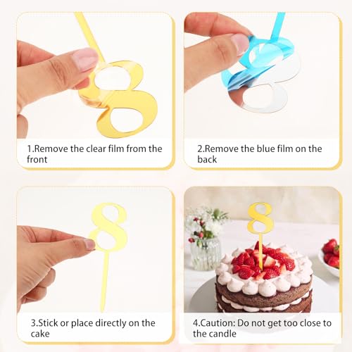 Zeyiyer 588515_1_VMA5APXN 20 Pcs Acrylic Number Cake Topper 0-9 Gold Numbers 2 Inch Happy Birthday Cake Toppers Wedding Anniversary Party Cupcake Toppers thumb #4