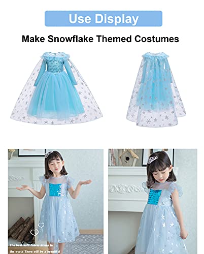 Sujayu Sheer Fabric, Snowflake Silver Foil Organza Fabric, Snowflake Tablecloth Birthday Party Supplies Party Decorations, Christmas Tree Skirt Christmas Decorations Clearance (59" X 118", Blue) #TOP5