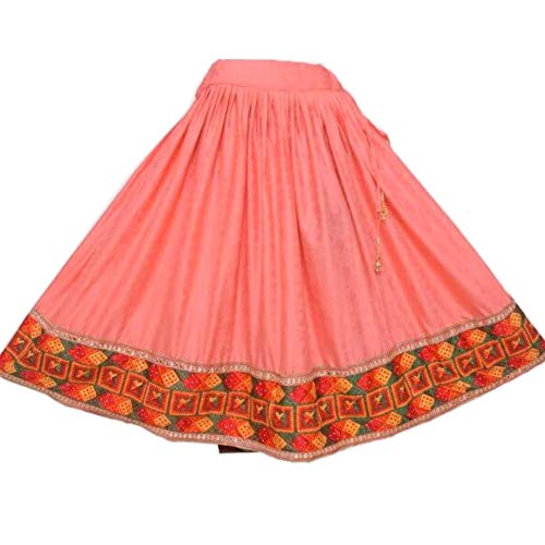 Jupe soie Silk Route rose pêche en taille unique pour femme