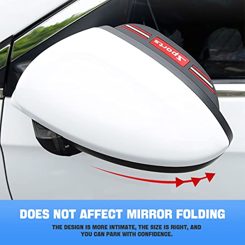 Blilo 2PCS Car Rear View Mirror Rain Eyebrows, Sports Auto Side Mirror Rainproof Guard, Waterproof PVC Rearview Mirror Rain Visor Smoke Cover, Car Exterior Accessories for Most Vehicles (Black/Sport)