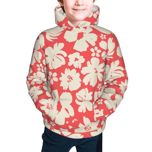 Beige Flowers Kid Hoodies Boys Sweatshirts Girls Pullover with Pocket3