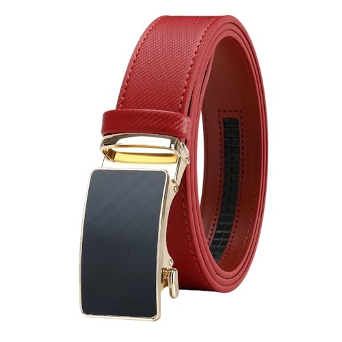Men's Metal Automatic Buckle Belt With Adjustable Ratchet For Everyday Use Jcwpb219w-Rd 125cm