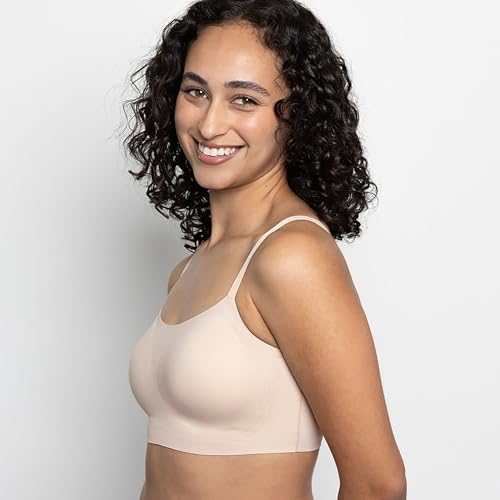 Floatley to The T Shirt Wireless Scoop Neck Adjustable Strap Lightly Lined Bra for Women Soft Silky Comfort Removable Pads2