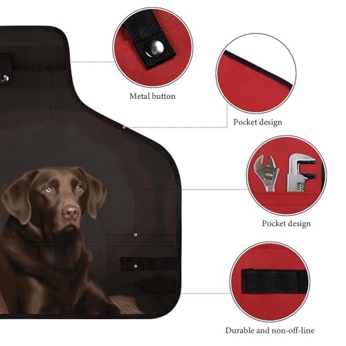 Delantal de trabajo con diseño Labrador Retriever marrón miniatura 3