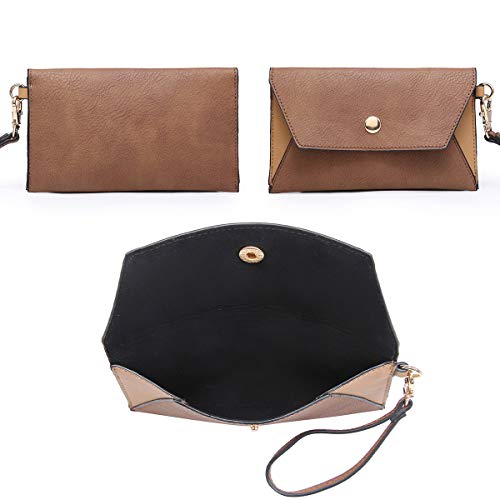 Bolso Tote Grande de Cuero Vegano Bicolor con Asa Superior miniatura 7