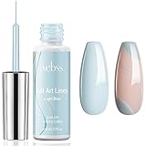 AUBSS Nail Art Polish 8ml Gel Liner Nail Polish, Light Blue Gel Nail Polish Baby Blue Colors French Gel Polish UV Gel Paint Build in Thin Nail Art Brush Easy DIY for Women Nails Design Lovers