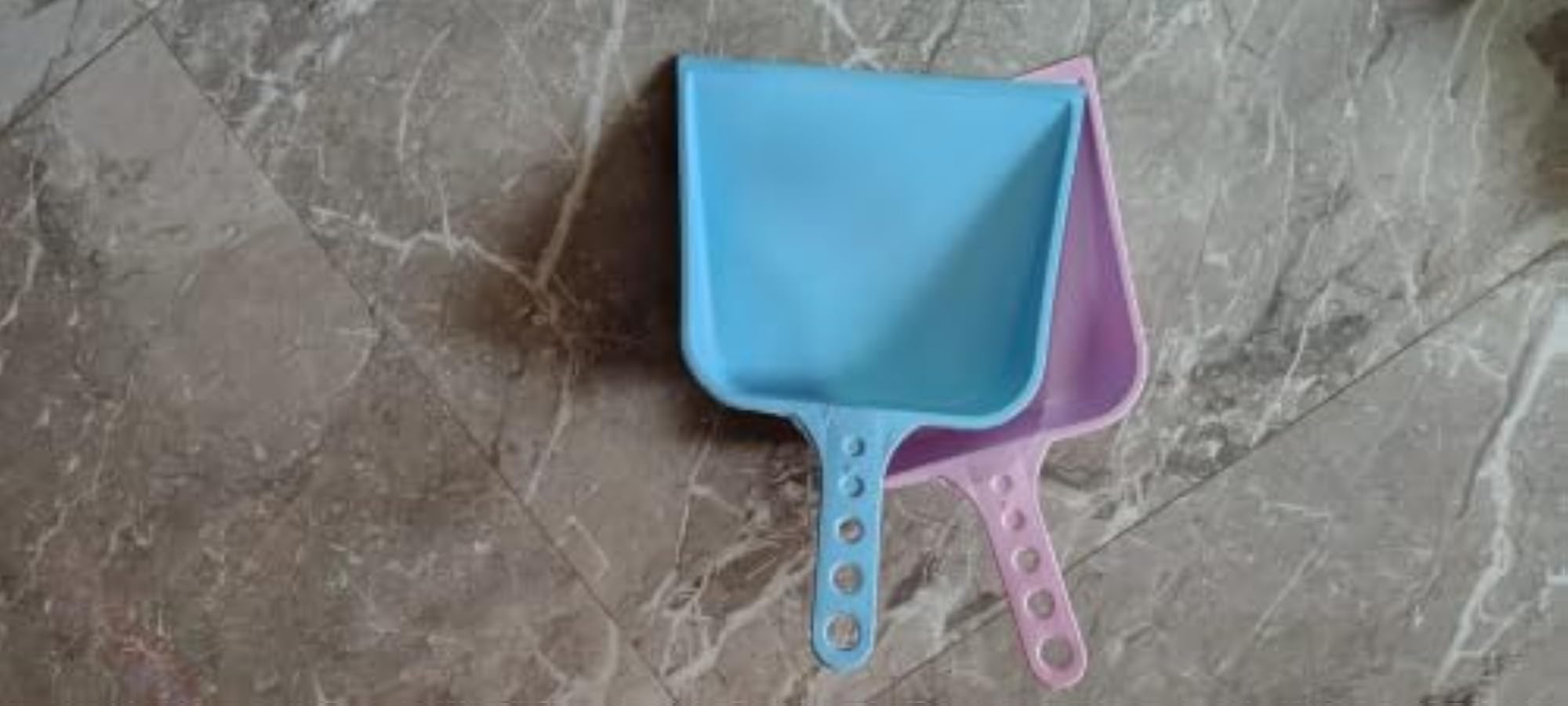 Plastic Unbreakable Dustpan Big Size with Long Handle, Pack of 2