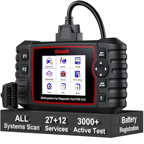 Bidirectional Diagnostic Tool for Porsche/Cayenne, iCarsoft 2025 POR V3.0 All System OBD2 Scanner, 27 Resets +12 Extra Services Battery Registration Code Reader for Porsche, Auto VIN