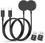 MoKo 2 Pack Type C Galaxy Watch Chargeur pour Samsung Galaxy Watch 8/8 Classic/7/Ultra/6/6 Classic/5/5 Pro/4/3/Active2/FE, Charge magnétique avec 3.3FT Câble de recharge et USB C à USB Un adaptateur