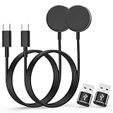 MoKo 2 Pack Type C Galaxy Watch Charger for Samsung Galaxy Watch 8/8 Classic/7/Ultra/6/6 Classic/5/5 Pro/4/3/Active2/FE, Magnetic Charging Dock with 3.3FT Charging Cable and USB C to USB A Adapter