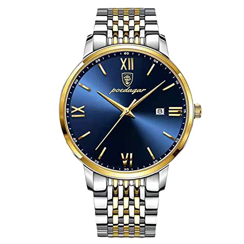 rorios klassisch Herrenuhren Analogue Quartz mit Edelstahlarmband Leuchtende Armbanduhr wasserdichte Diamant Uhr für Herren Männer