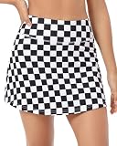 AHLW Tennis Skirts for Women with Pockets - Buttery Soft High Waisted Stylish Checkered Athletic Golf Skorts